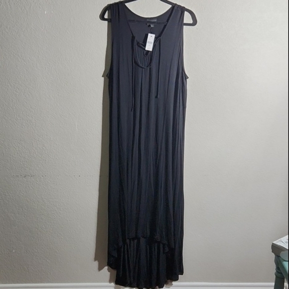 Lane Bryant Dress Womens Size 22 Black maxi high low v neck lace size 22/24 New - Picture 1 of 12